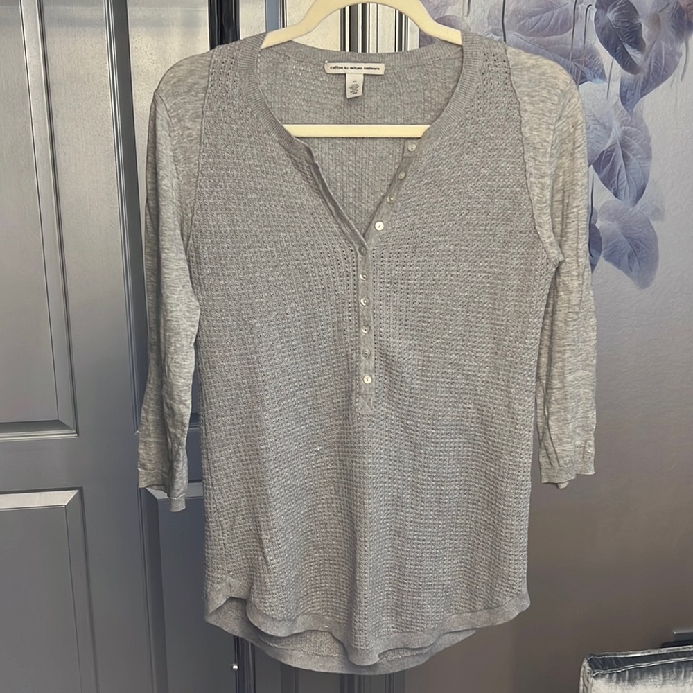 Cotton by autumn cashmere grey long-sleeve